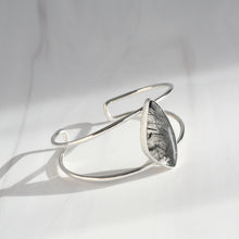 Triangular black tourmalinated quartz cuff bracelet