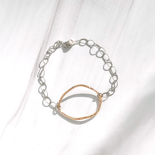 Gold and Silver Freeform Loop Bracelet #1 - WOBBLY