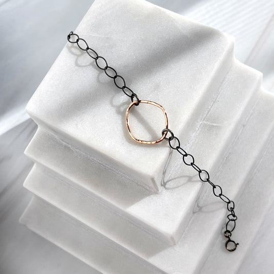 Gold and Silver Freeform Loop Bracelet #2 - WOBBLY
