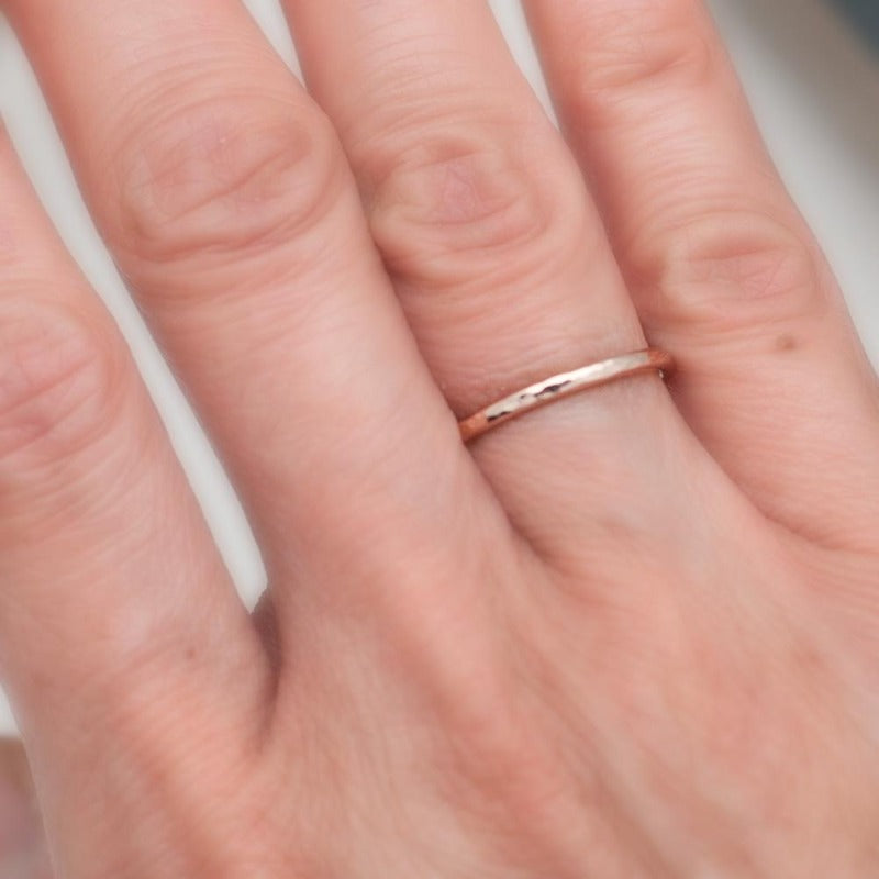 14k Gold Hammered Ring