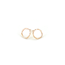 Organic shaped circle and gold filled post earrings