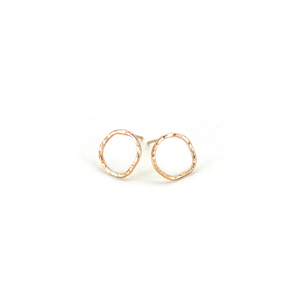 Organic shaped circle and gold filled post earrings