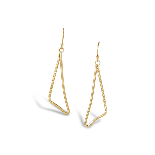 Small gold Sail Dangle Earrings