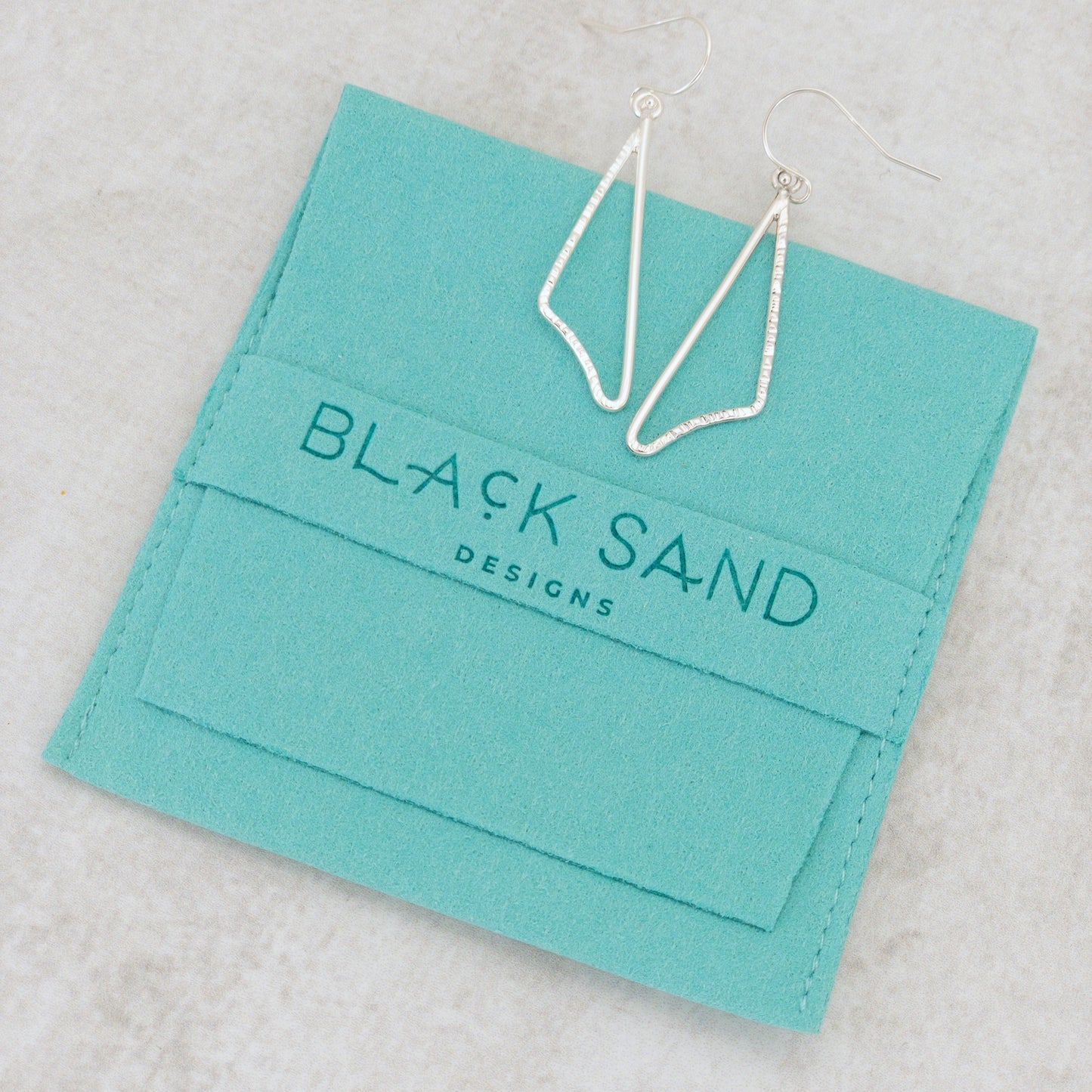 Silver Triangle Dangle Earrings Small - BREEZE
