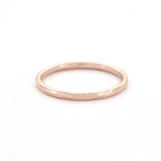 14k Rose gold hammered band