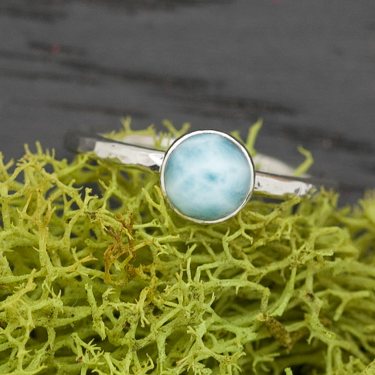 Silver and Larimar Ring