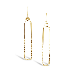 Rectangular RIPPLE Hoop Earrings 14k gold filled