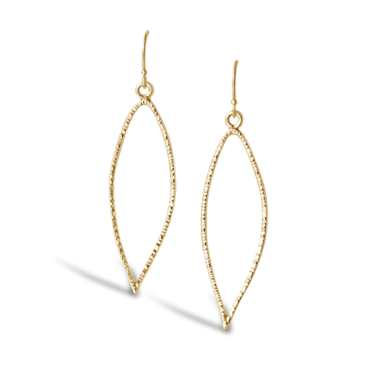 Ripple Leaf Shape Hoop Earrings 14k gold filled