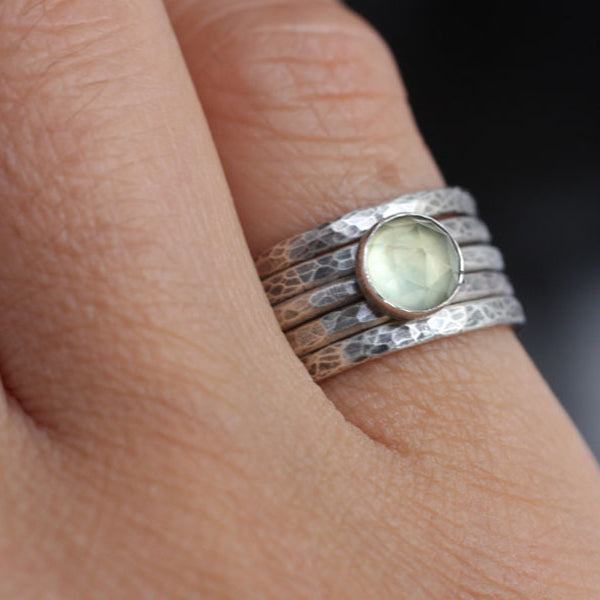 Oxidized Hammered Sterling Silver Ring