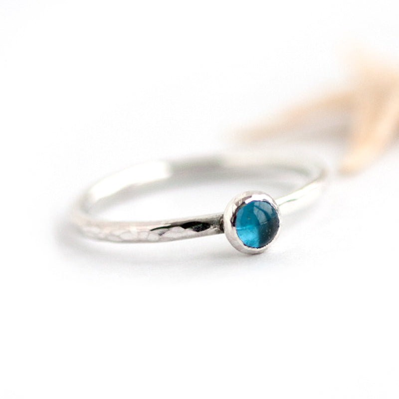 Hammered London Blue Topaz ring