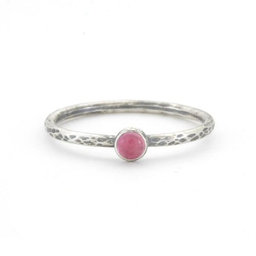Pink Tourmaline and Silver Stacking Ring