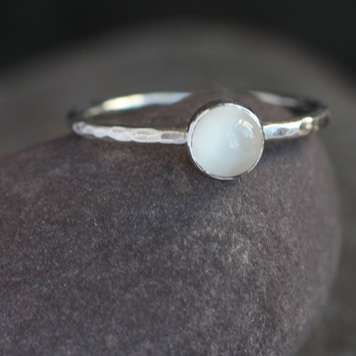 white moonstone stacking ring