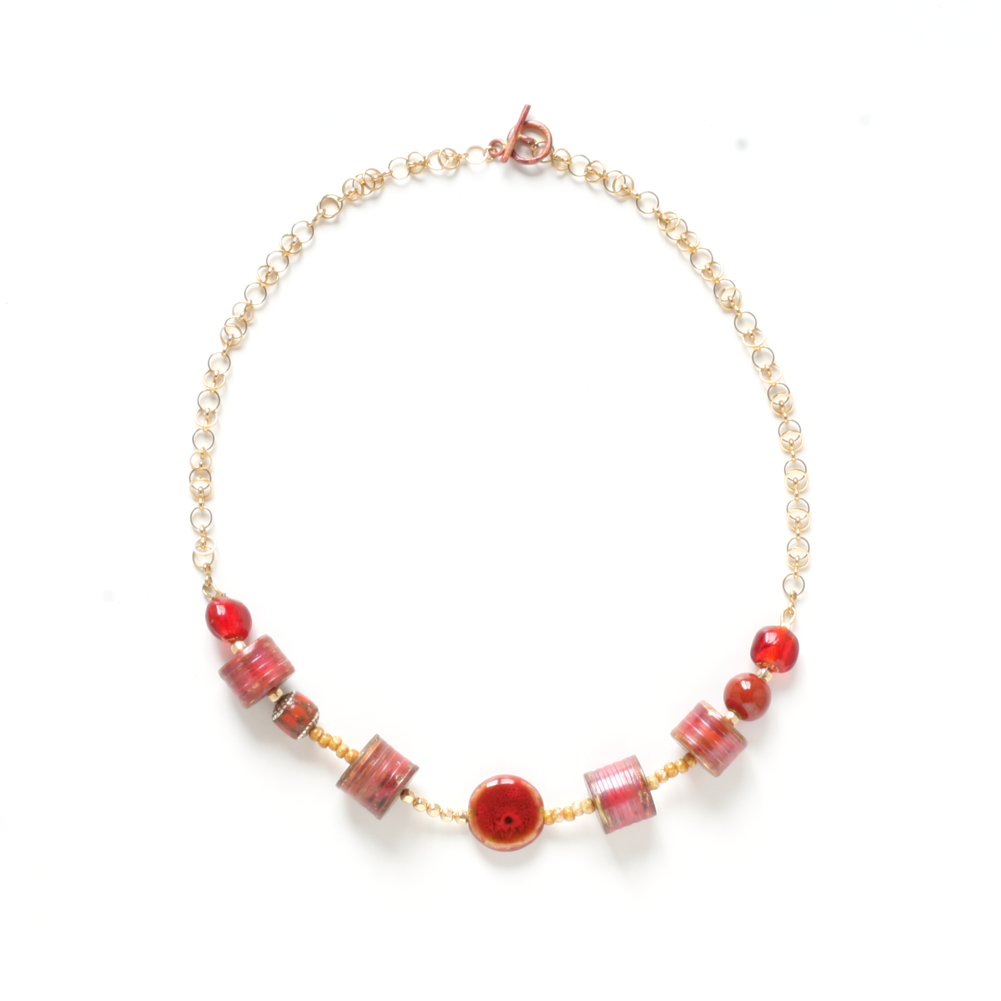 Peaceful Piece - Hill Tribe Beads and 14k Gold-filled Necklace - Ann Friedman Collection
