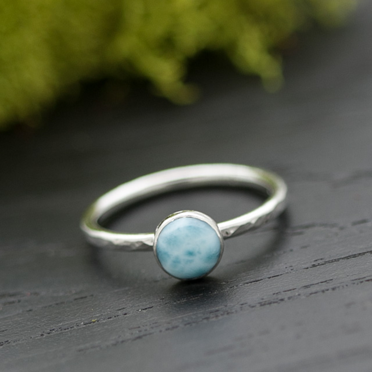 Silver and Larimar Ring