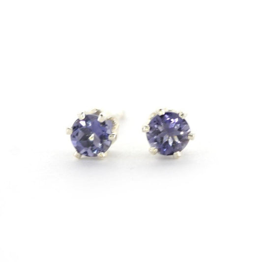 Faceted Iolite Post Earrings