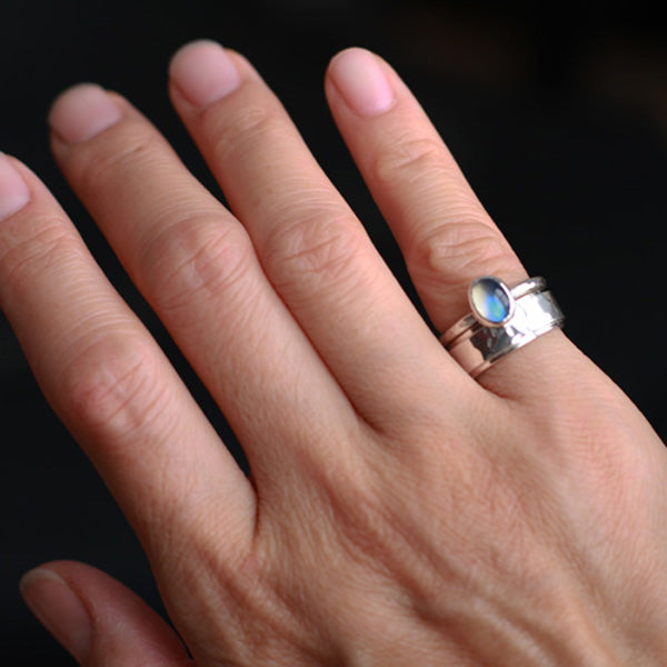 alternative wedding set with rainbow moonstone