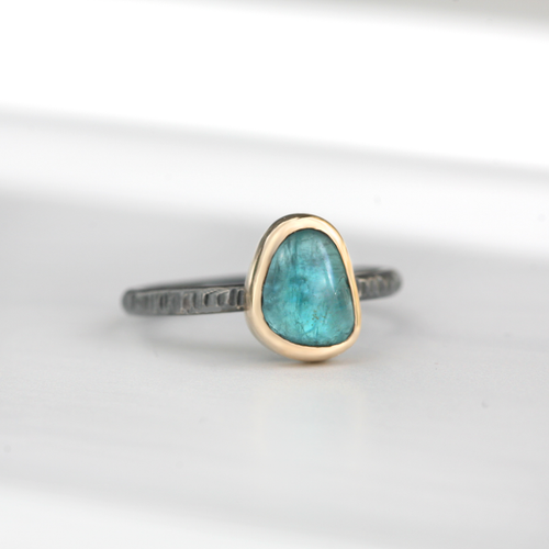 Freeform Apatite Ring in 14k Gold and Silver - Rita Ring