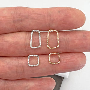 Asymmetric Square and Rectangle Stud Earrings - JENNY Earrings