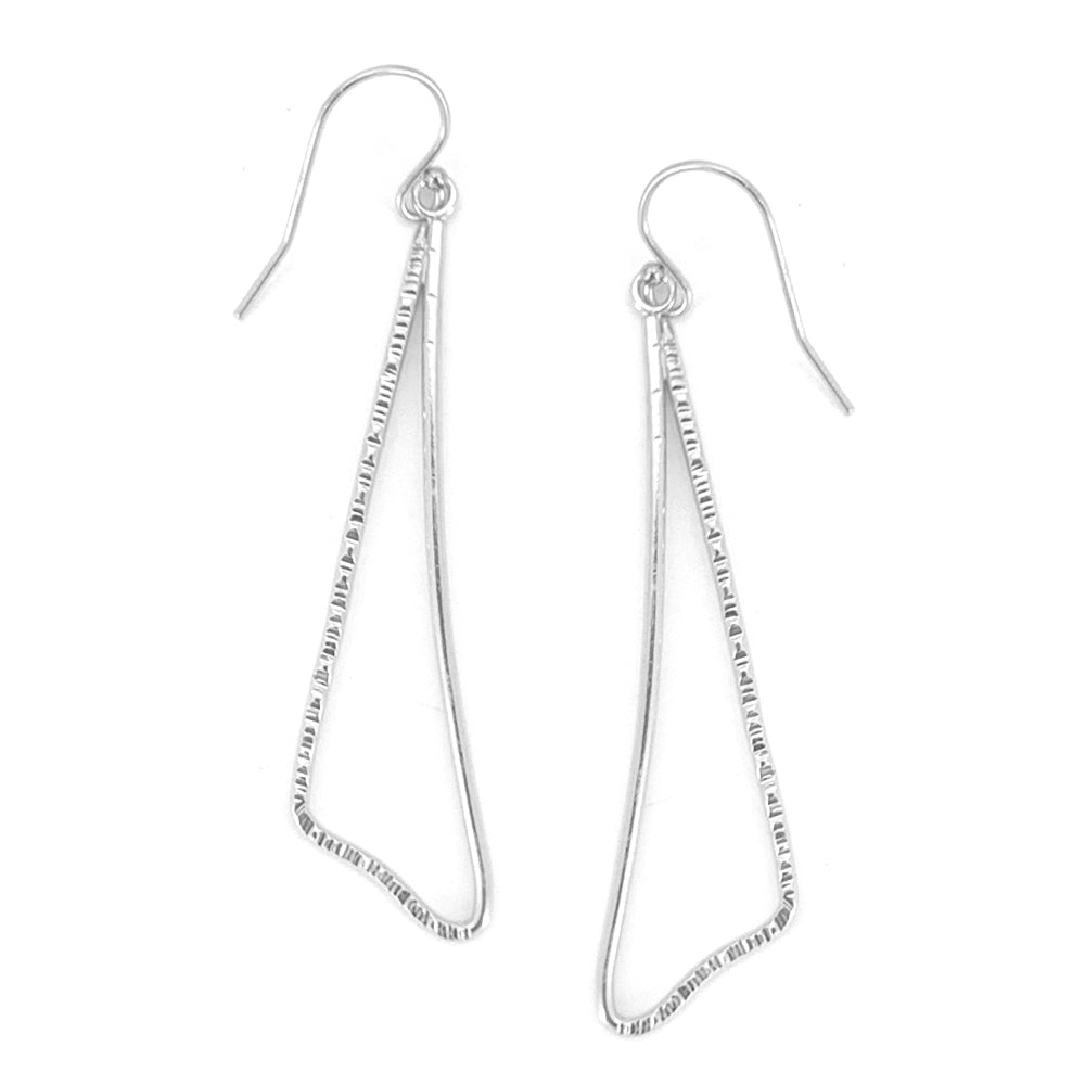 Silver Triangle Dangle Earrings Large - BREEZE