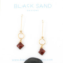 Square Garnet Dangle Earrings - SERENITY