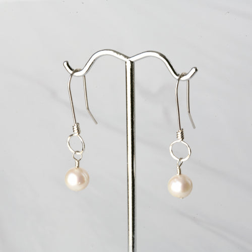 White Pearl Drops Dangle Earrings - SERENITY