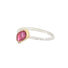 Freeform Pink Tourmaline Ring in 14k Gold and Silver - PEBBLE