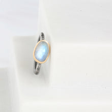 Rainbow Moonstone Stacking Ring in 18k Gold and Silver - SELENA Ring