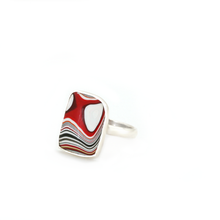 Silver and Fordite Ring