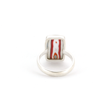 Swirly Fordite Silver Ring - Detroit Agate Ring