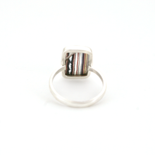 Over the Rainbow Upcycled Fordite Silver Ring - Detroit Agate Ring