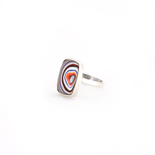 Groovy Upcycled Fordite Silver Ring - Detroit Agate Ring