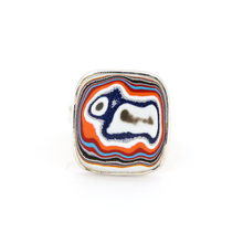 Magical Upcycled Fordite Silver Ring - Detroit Agate Ring