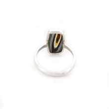 Back of the fordite silver ring