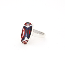 Funky Fordite and sterling silver ring