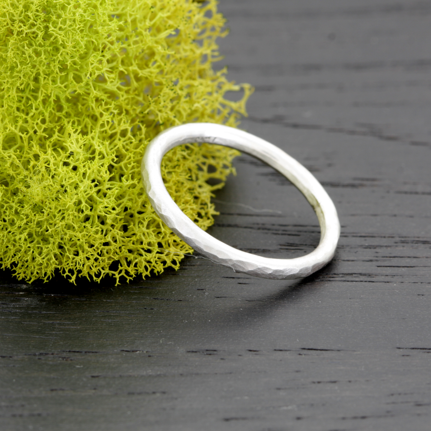 Hammered Sterling Silver Ring Band- KALA