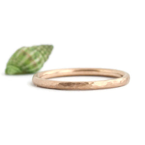 Hammered 14k Yellow Gold Band