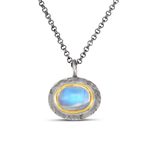 14k-and-silver-Oval-Rainbow-Moonstone-Pendant-Necklace
