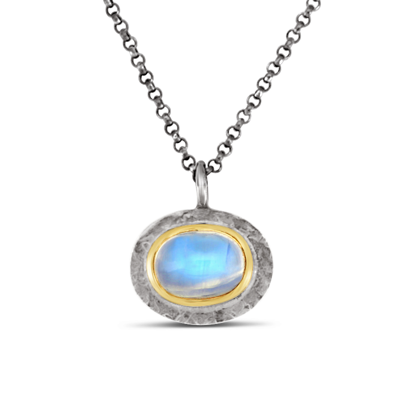 14k-and-silver-Oval-Rainbow-Moonstone-Pendant-Necklace