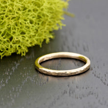 Hammered Wedding Band in 14k Yellow Gold