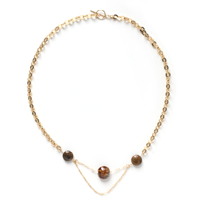 Catalina Nightime - Raw Umber Glass and 14k Gold-Filled One-of-a-Kind  - Ann Friedman Collection
