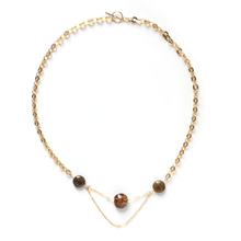 Catalina Nightime - Raw Umber Glass and 14k Gold-Filled One-of-a-Kind  - Ann Friedman Collection