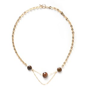 Catalina Nightime - Raw Umber Glass and 14k Gold-Filled One-of-a-Kind  - Ann Friedman Collection
