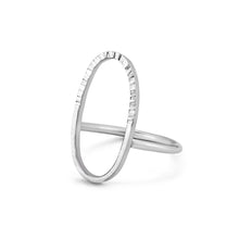 Silver Oval textured Ring
