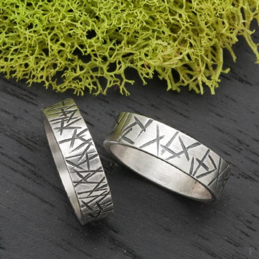 5mm Silver Ring Band Modern Textured