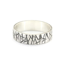 Modern Abstract Patterned Sterling Silver Band Ring