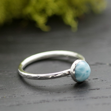 Silver and Larimar Ring