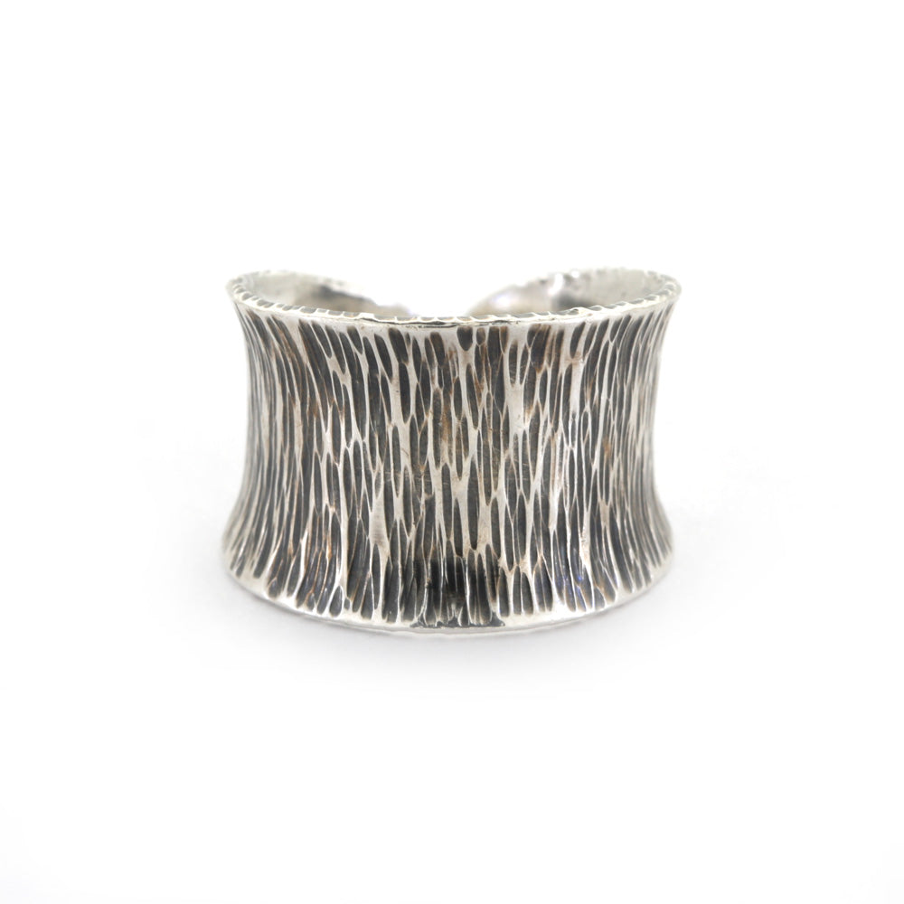 Bold-Hand-Forged-Wide-Band-Silver-Ring