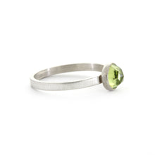 Sterling Silver and Faceted Peridot Ring