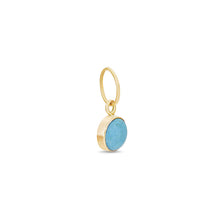 14k Gold and Sleeping Beauty Turquoise Charm Pendant