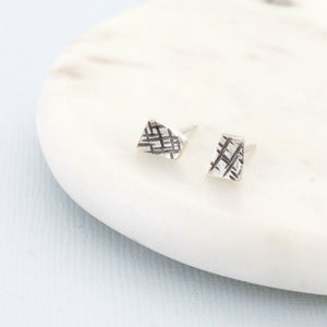 Geometric Silver abstract earring studs